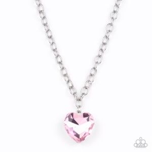 Pink heart necklace. Paparazzi life of the party